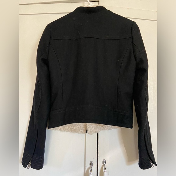 American eagle Faux Fur wool lined black jacket zip up jacket size XS - Picture 4 of 7